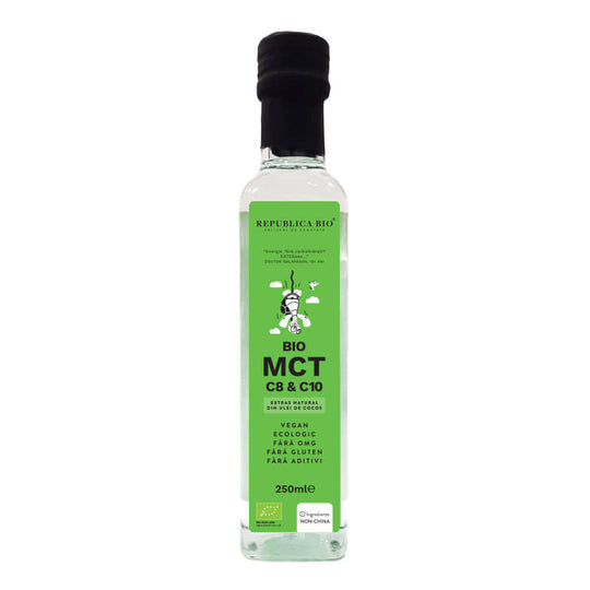 Bio MCT C8 & C10 extras natural din ulei de cocos, ecologic, fara gluten Republica BIO, 250ml